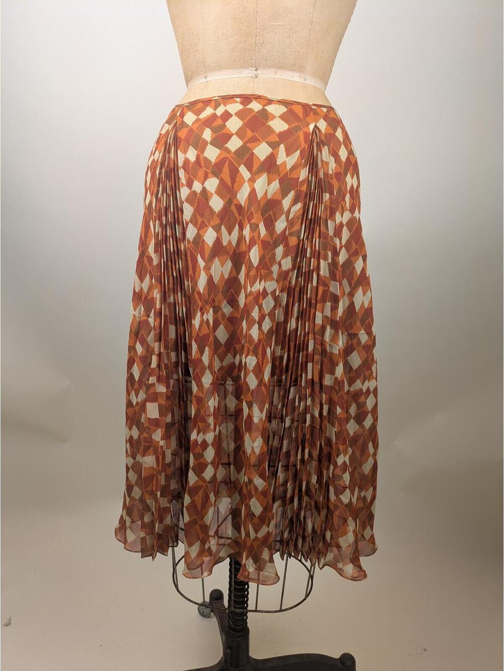 1990's alberta ferretti silk sheer pleated skirt